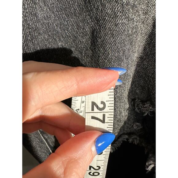 One Teaspoon Jeans Womens 28 Black High Waist Freebird Distressed Zip Ankle Crop - Picture 12 of 12